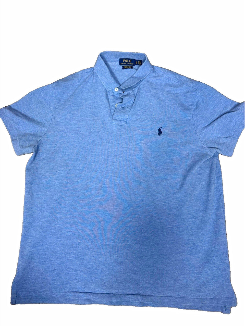 Polo Ralph Lauren Men’s XL Blue Slim Fit Stretch Solid Logo Polo Shirt